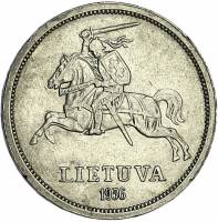 () Монета Литва 1936 год 5  ""   Биметалл (Серебро - Ниобиум)  UNC